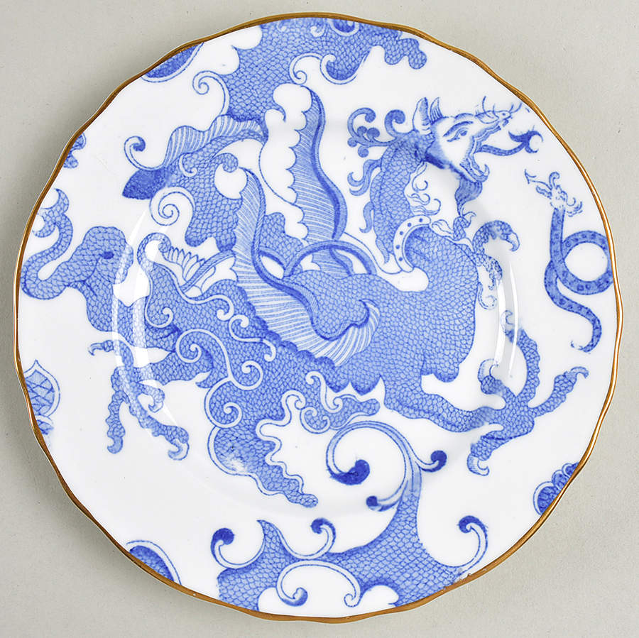 Blue Dragon (Coburg, Semiscalloped) Dessert/Pie Plate by Royal Worcester-1