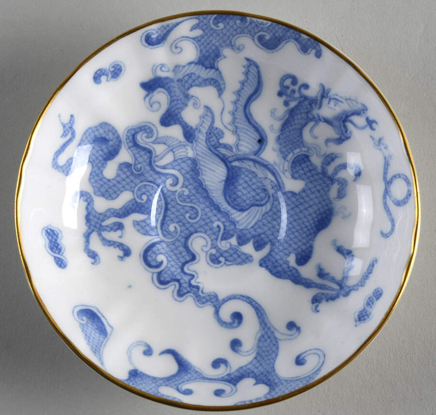 Blue Dragon (Coburg, Semiscalloped) Saucer for Demitasse Cup by Royal Worcester-1