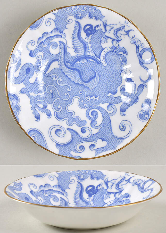 Blue Dragon (Coburg, Semiscalloped) Fruit/Dessert (Sauce) Bowl by Royal Worcester-1