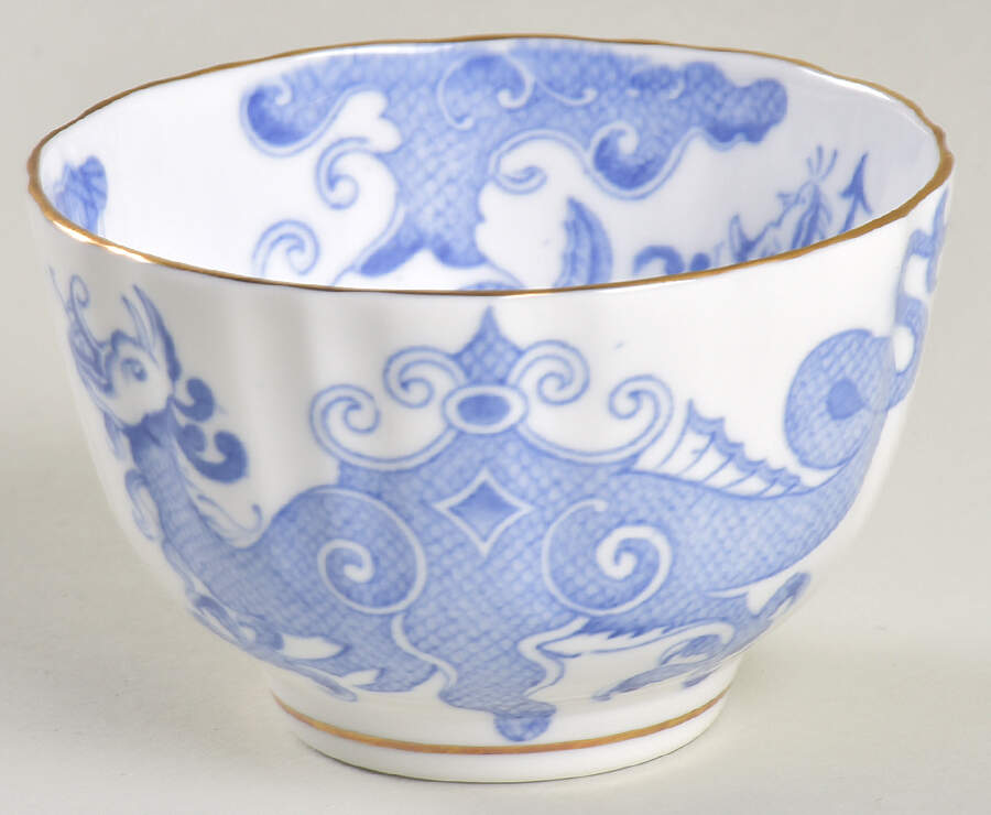 Blue Dragon (Coburg, Semiscalloped) Open Sugar Bowl by Royal Worcester-1