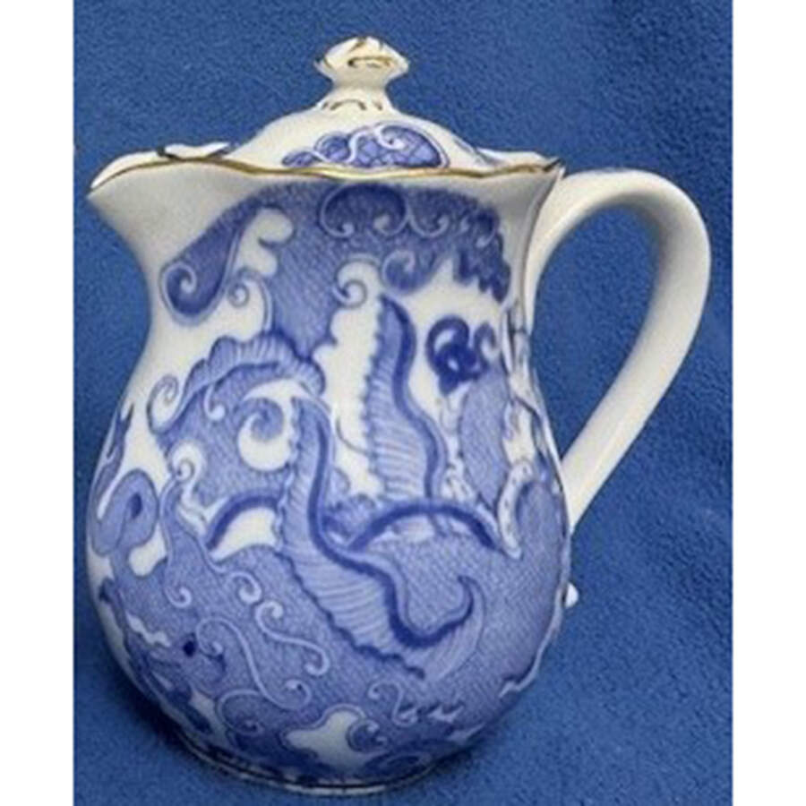 Blue Dragon (Coburg, Semiscalloped) Hot Water Jug & Lid by Royal Worcester-1