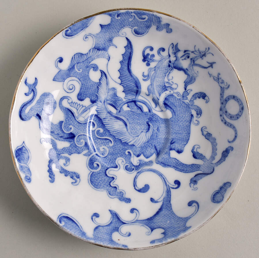 Blue Dragon (Coburg, Semiscalloped) Saucer for Oversized Cup by Royal Worcester-1