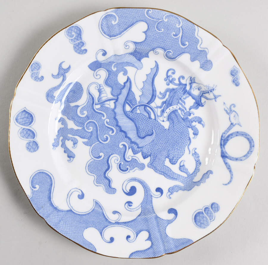 Blue Dragon (Coburg, Semiscalloped) Dinner Plate by Royal Worcester-1
