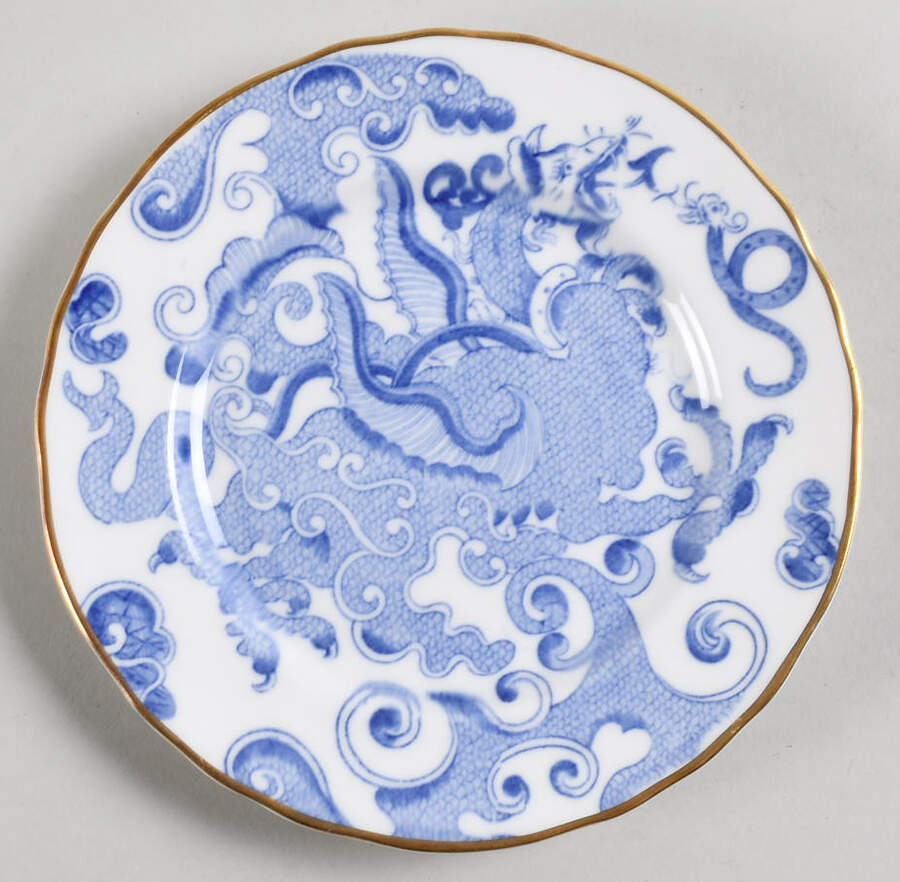 Blue Dragon (Coburg, Semiscalloped) Bread & Butter Plate by Royal Worcester-1