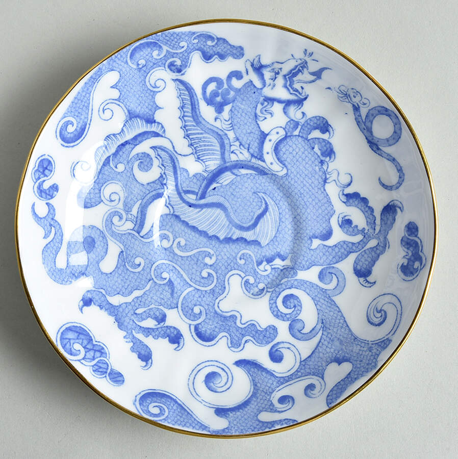 Blue Dragon (Coburg, Semiscalloped) Saucer by Royal Worcester-1