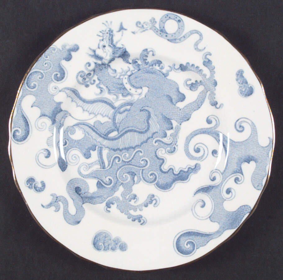 Blue Dragon (Coburg, Semiscalloped) Salad Plate by Royal Worcester-1