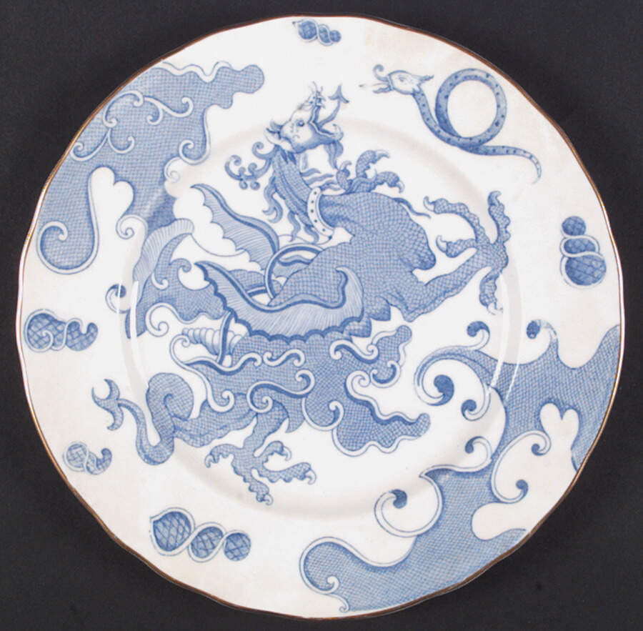 Blue Dragon (Coburg, Semiscalloped) Dinner Plate by Royal Worcester-1