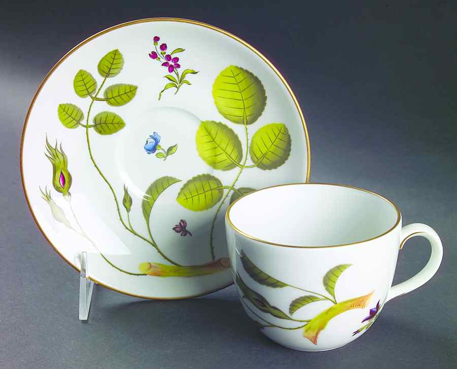 Blind Earl (No Raised Design) Flat Cup & Saucer Set by Royal Worcester-1