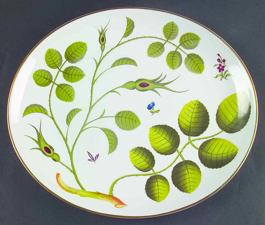 Blind Earl (No Raised Design) 13" Oval Serving Platter by Royal Worcester-1