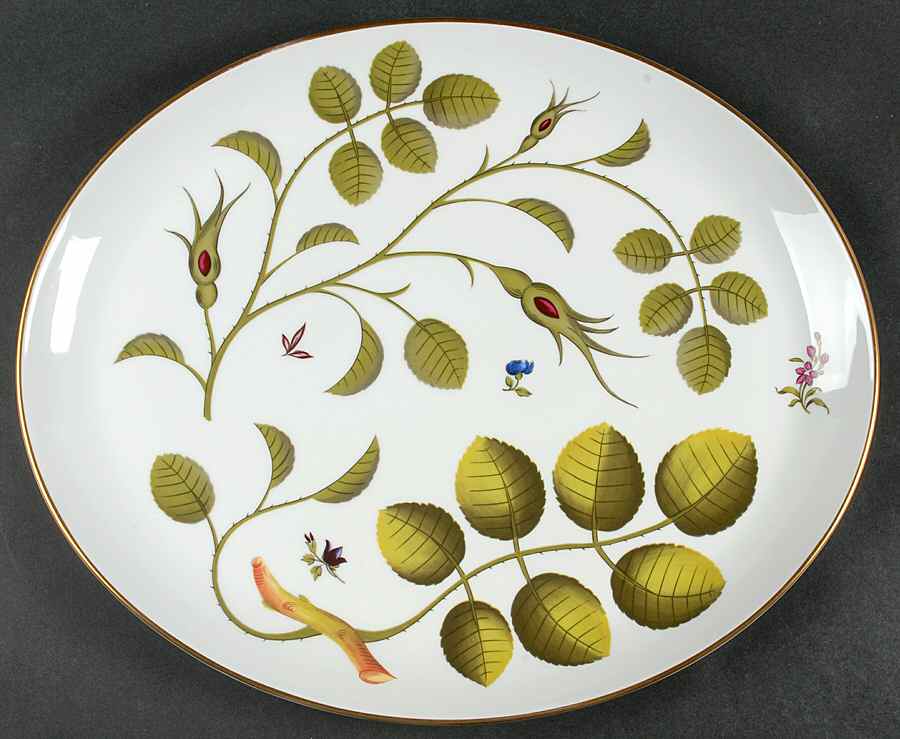 Blind Earl (No Raised Design) 15" Oval Serving Platter by Royal Worcester-1