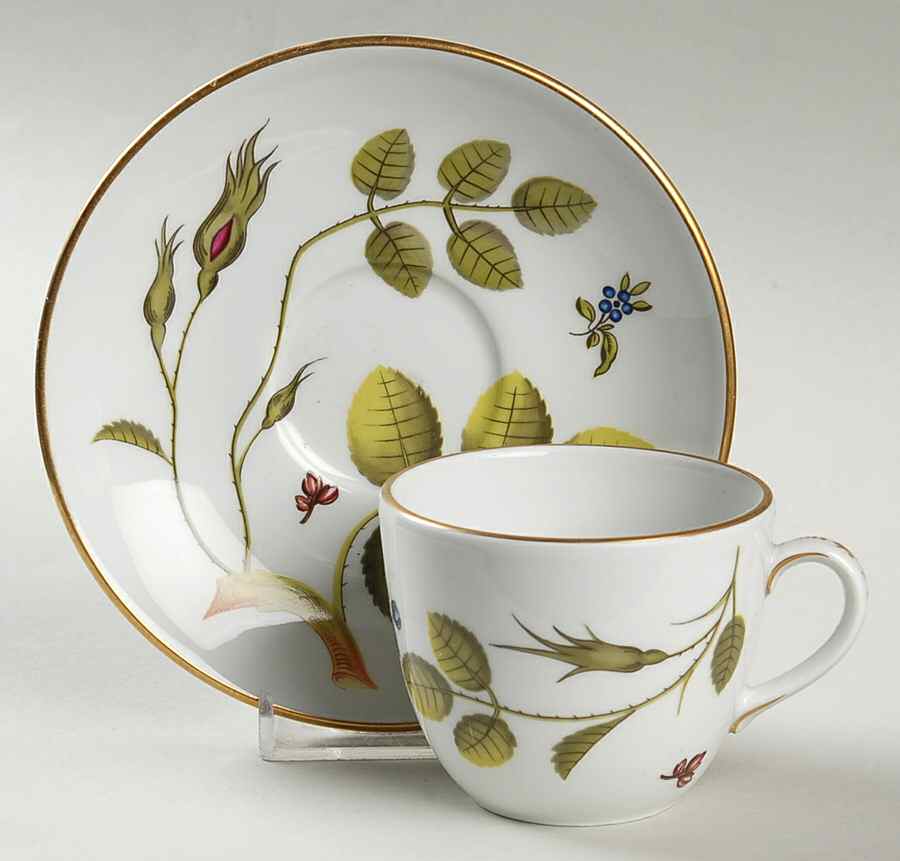 Blind Earl (No Raised Design) Flat Demitasse Cup & Saucer Set by Royal Worcester-1