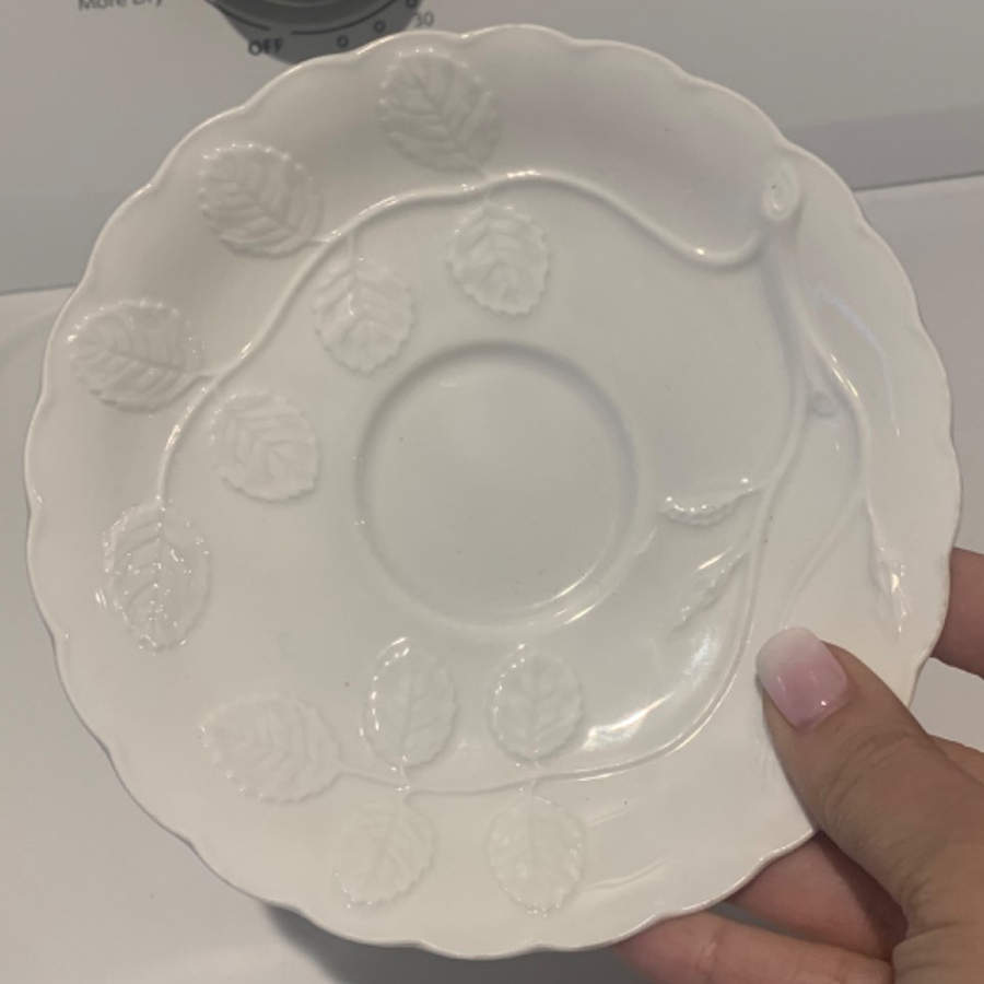 Blind Earl (Raise Design Allwhite) Saucer for Flat Cup by Royal Worcester-1