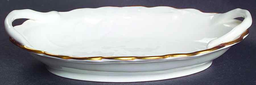 Blind Earl (Raise Design Allwhite) 6" Oval Handled Tray by Royal Worcester-1