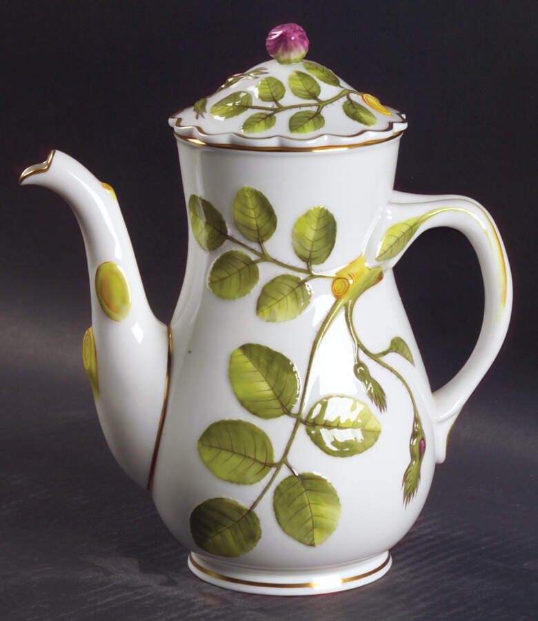 Blind Earl (Raised, Multicolored) Coffee Pot & Lid by Royal Worcester-1
