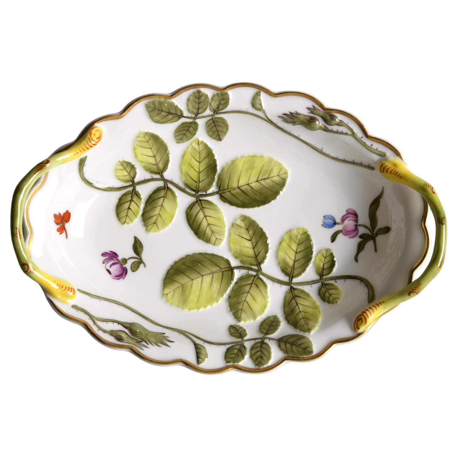 Blind Earl (Raised, Multicolored) Nut Dish by Royal Worcester-1