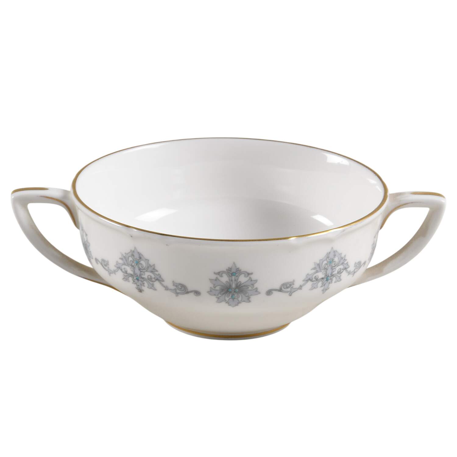 Blue Medallion Flat Cream Soup Bowl by Royal Worcester-1