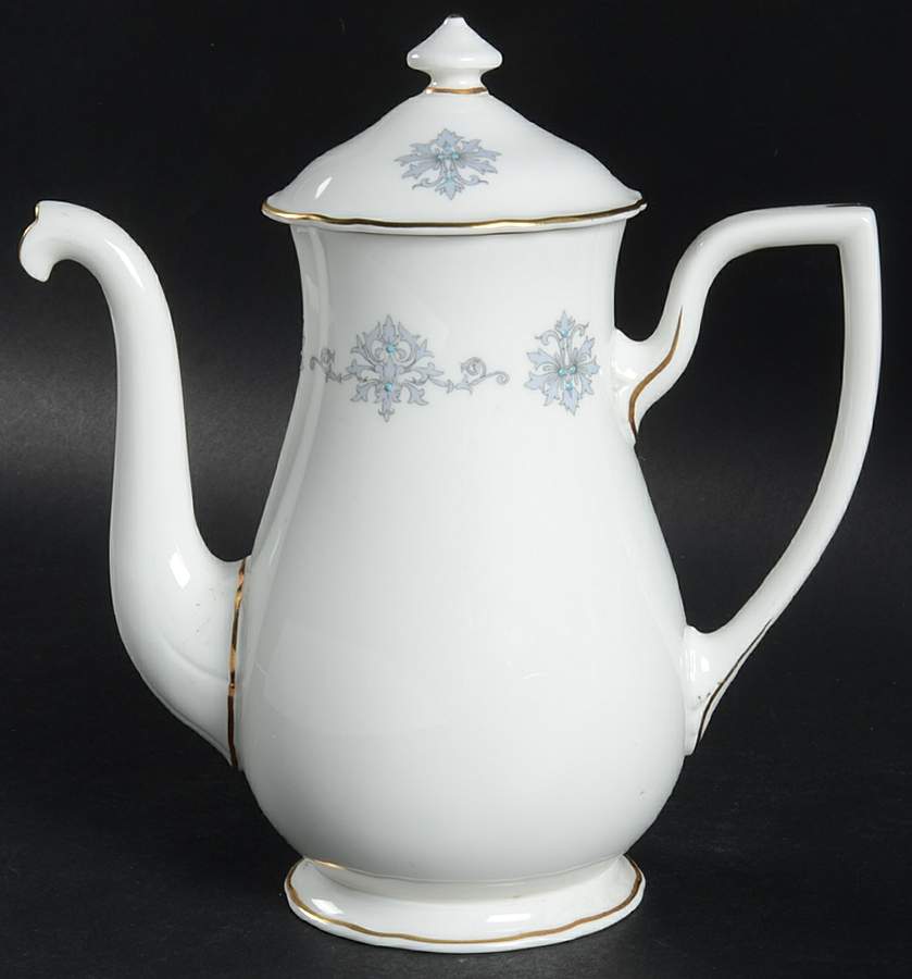Blue Medallion Mini Coffee Pot & Lid by Royal Worcester-1