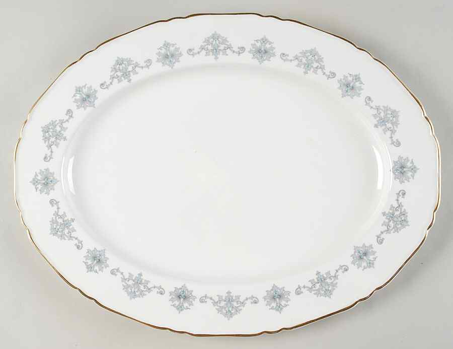 Blue Medallion 16" Oval Serving Platter by Royal Worcester-1
