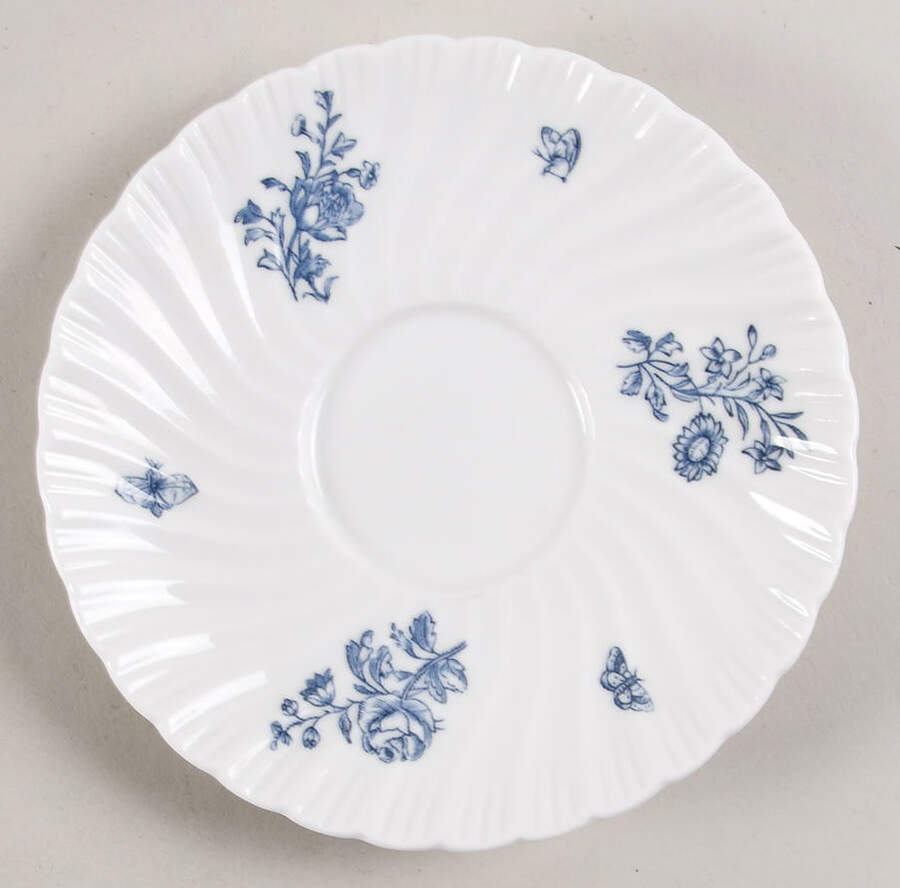 Blue Sprays (White) Saucer by Royal Worcester-1