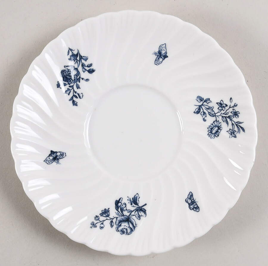 Blue Sprays (White) Saucer for Cream Soup Bowl by Royal Worcester-1