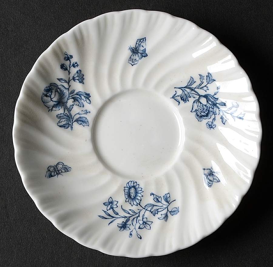 Blue Sprays (White) Saucer for Demitasse Cup by Royal Worcester-1