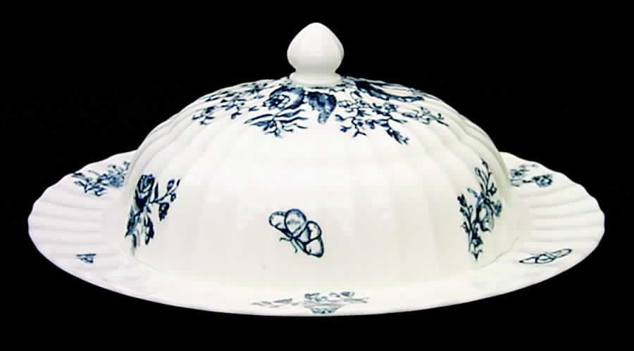 Blue Sprays (White) Muffin Dish & Lid by Royal Worcester-1