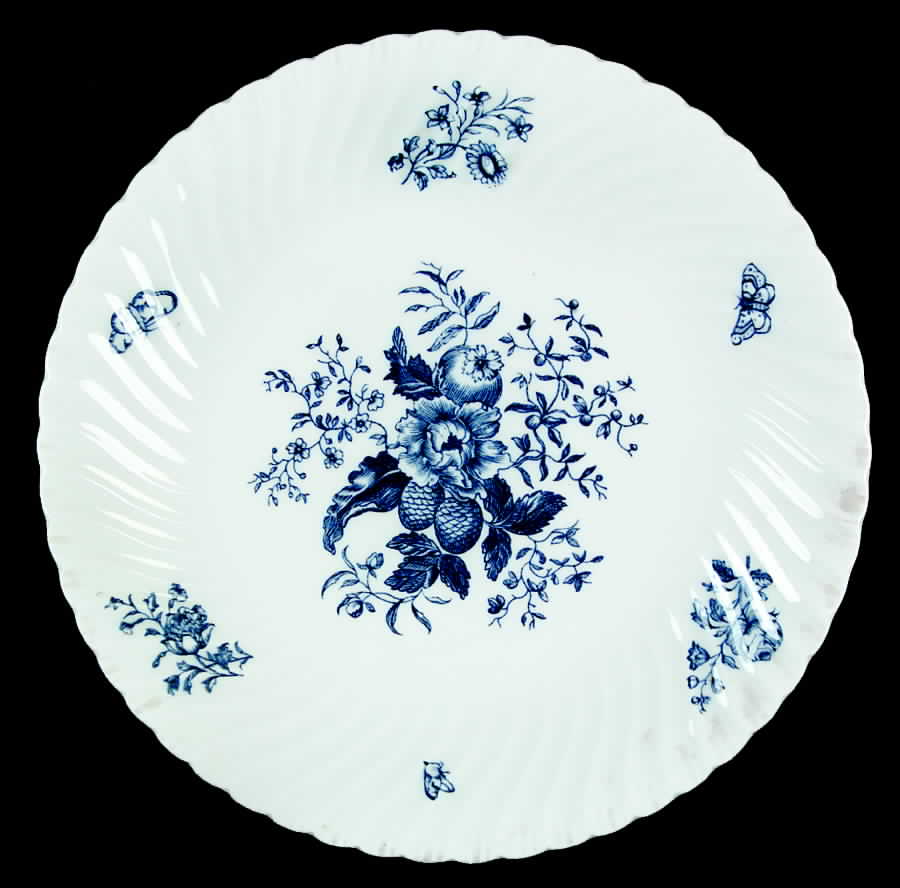 Blue Sprays (White) Cake Plate by Royal Worcester-1