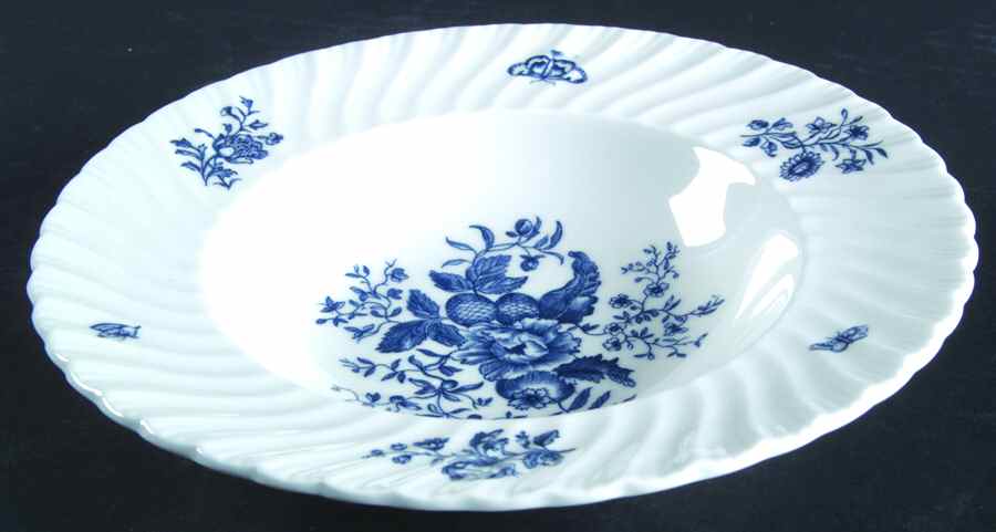 Blue Sprays (White) Rim Soup Bowl by Royal Worcester-1