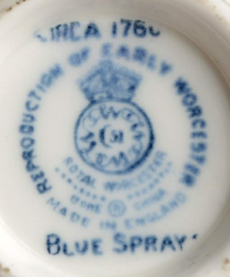 Blue Sprays (White) Footed Demitasse Cup by Royal Worcester-1