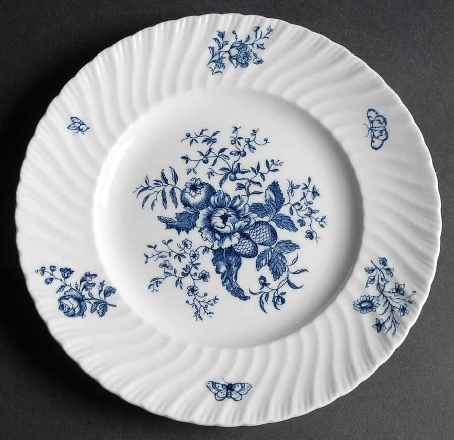 Blue Sprays (White) Luncheon Plate by Royal Worcester-1