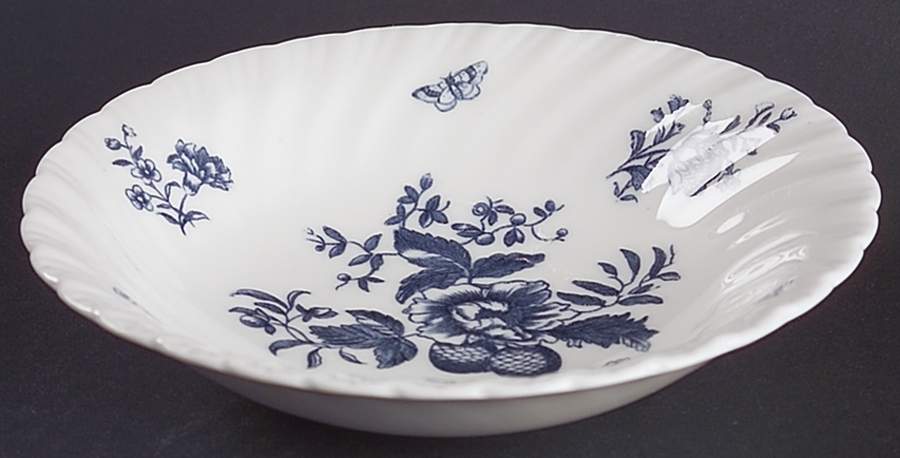 Blue Sprays (White) Fruit/Dessert (Sauce) Bowl by Royal Worcester-1