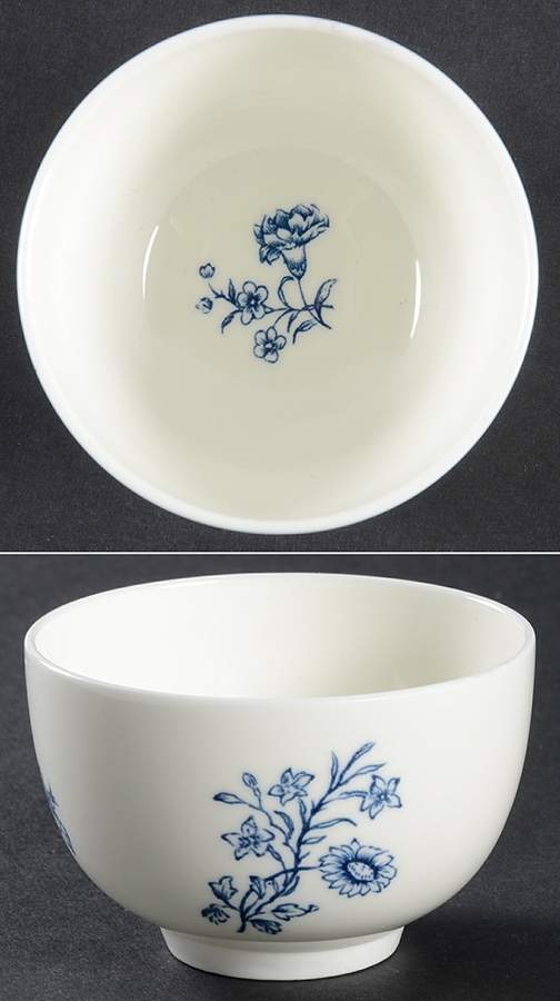 Blue Sprays (White) Mini Open Sugar Bowl by Royal Worcester-1