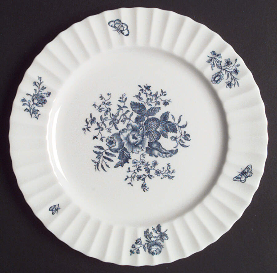 Blue Sprays (Ribbed) Dinner Plate by Royal Worcester-1