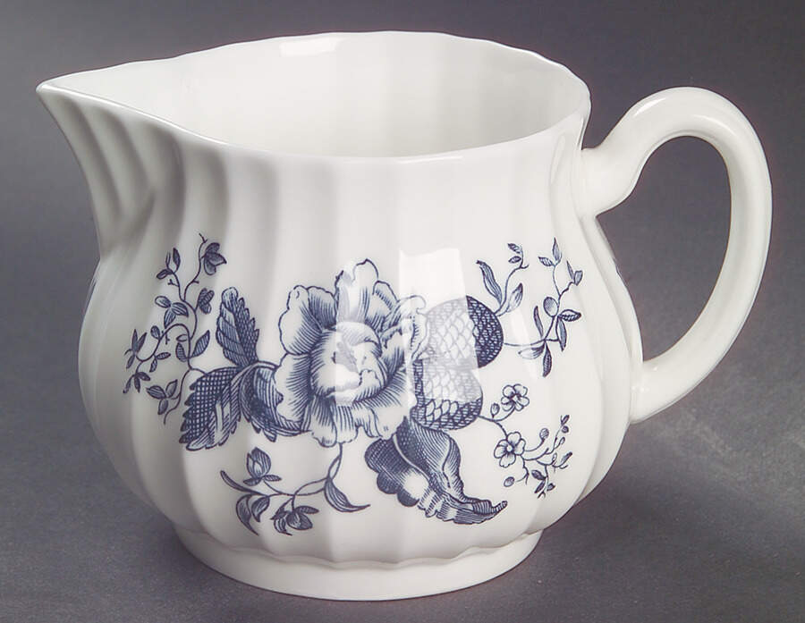 Blue Sprays (Ribbed) Creamer by Royal Worcester-1