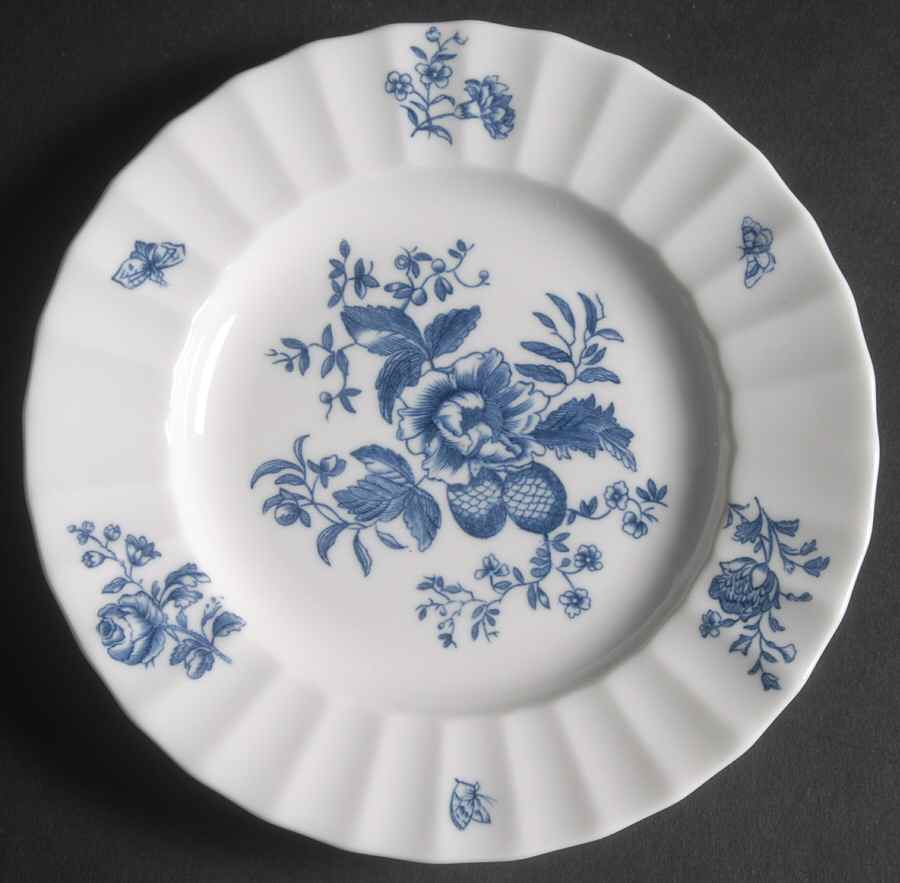 Blue Sprays (Ribbed) Bread & Butter Plate by Royal Worcester-1