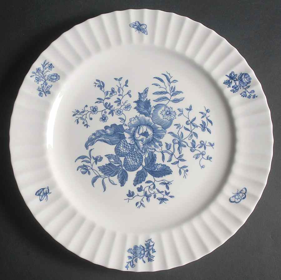 Blue Sprays (Ribbed) 12" Chop Plate (Round Platter) by Royal Worcester-1