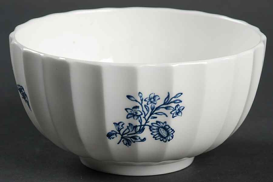 Blue Sprays (Ribbed) Open Sugar Bowl by Royal Worcester-1