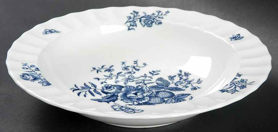 Blue Sprays (Ribbed) Rim Cereal Bowl by Royal Worcester-1