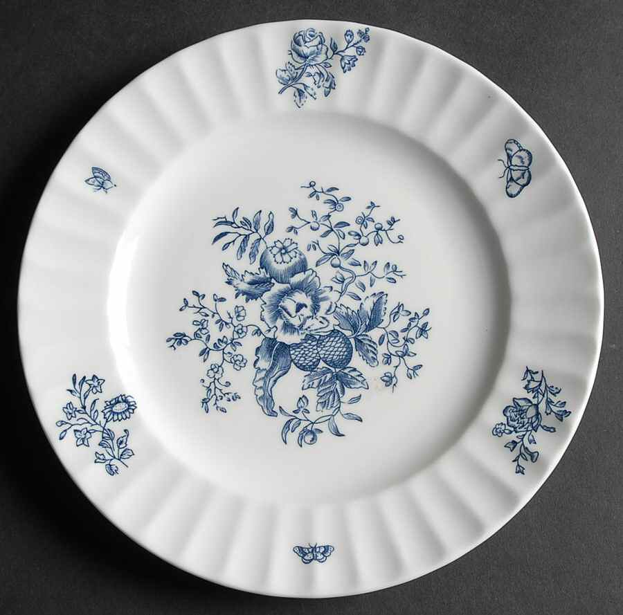 Blue Sprays (Ribbed) Salad Plate by Royal Worcester-1