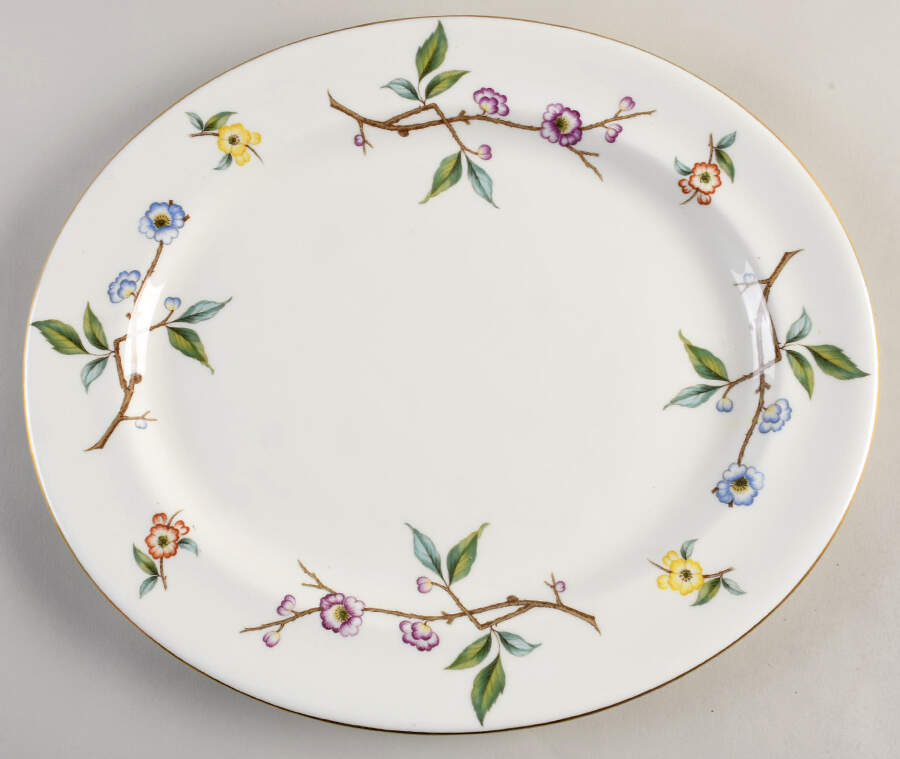 Blossom Time 15" Oval Serving Platter by Royal Worcester-1