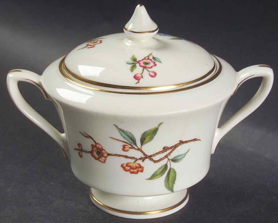 Blossom Time Sugar Bowl & Lid by Royal Worcester-1
