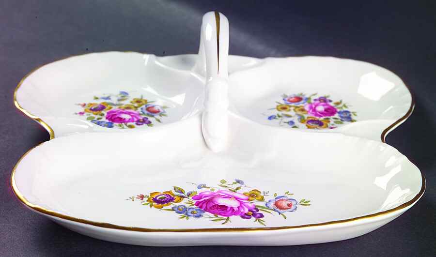 Bournemouth 3-Part Relish with Center Ceramic Handle by Royal Worcester-1