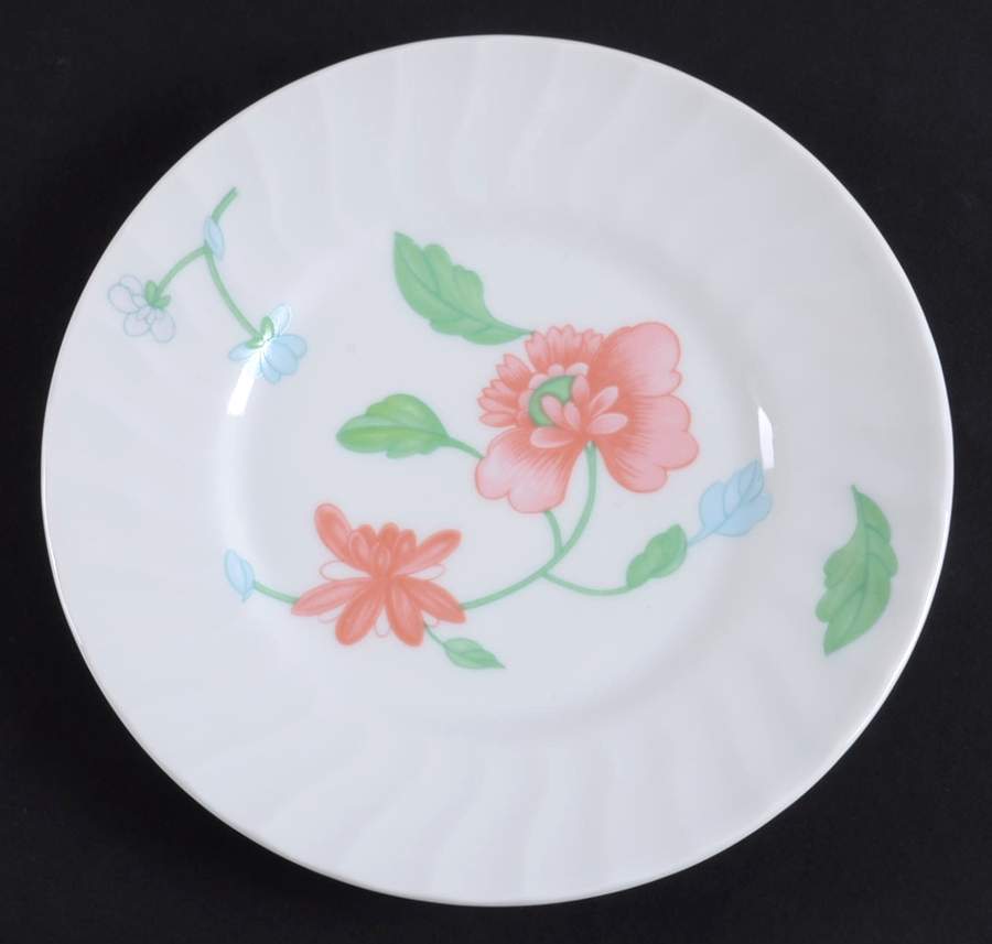 Bouquet (Pink Flowers) Bread & Butter Plate by Royal Worcester-1