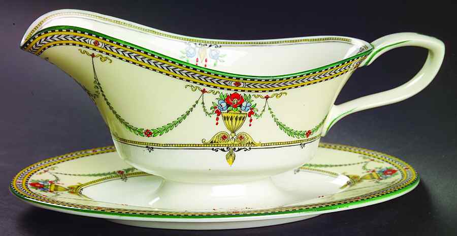 Bristol Gravy Boat with Attached Underplate by Royal Worcester-1