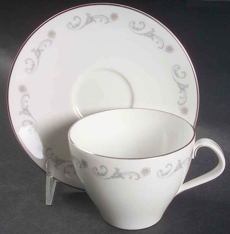 Bridal Lace Flat Cup & Saucer Set by Royal Worcester-1