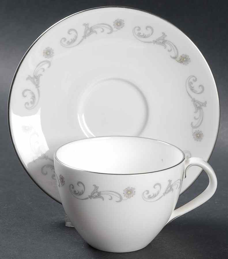 Bridal Lace Flat Demitasse Cup & Saucer Set by Royal Worcester-1