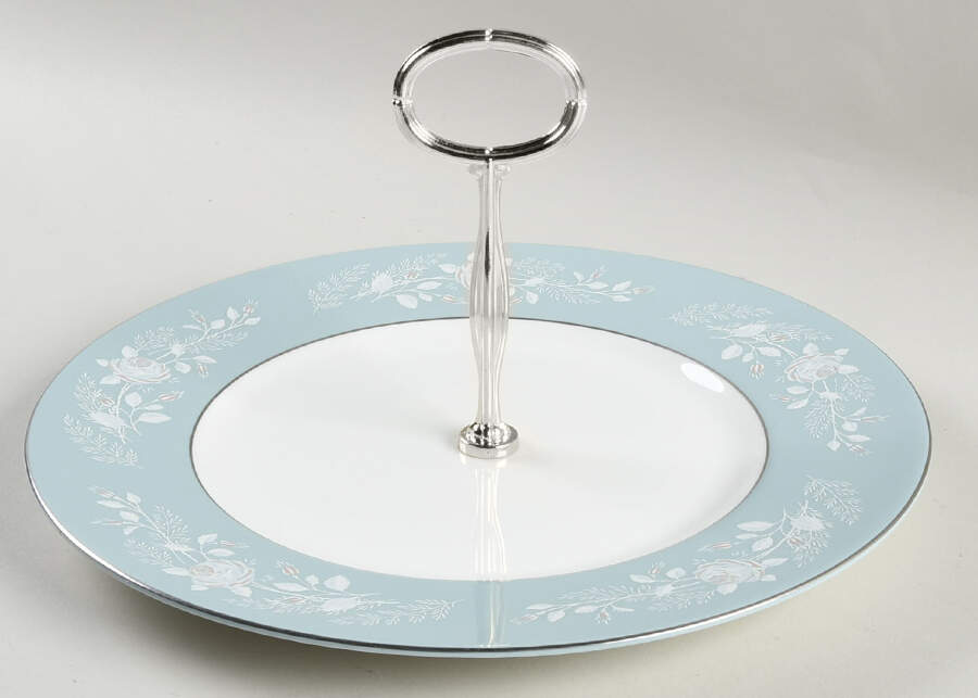 Bridal Rose Round Serving Plate with Center Handle (Dp) Hc by Royal Worcester-1