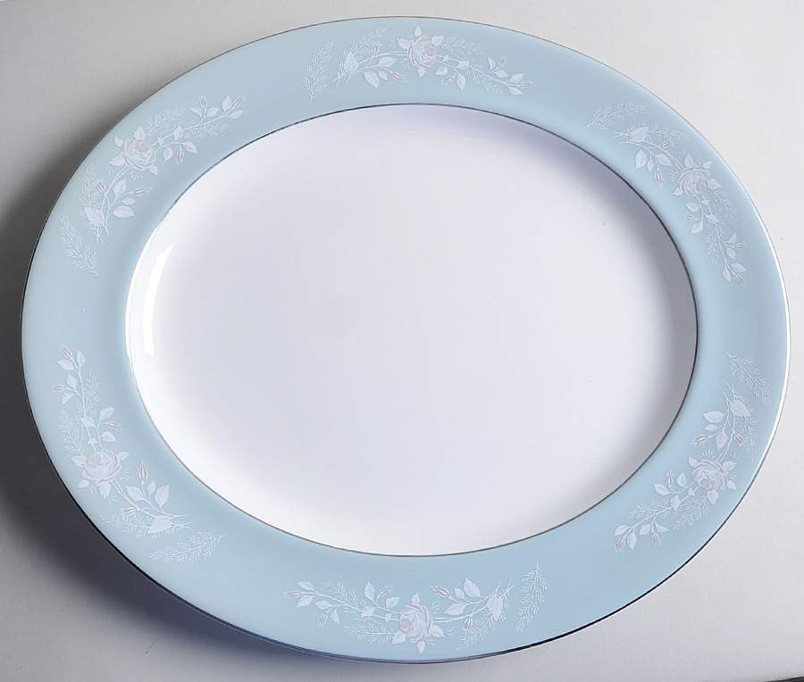 Bridal Rose 17" Oval Serving Platter by Royal Worcester-1