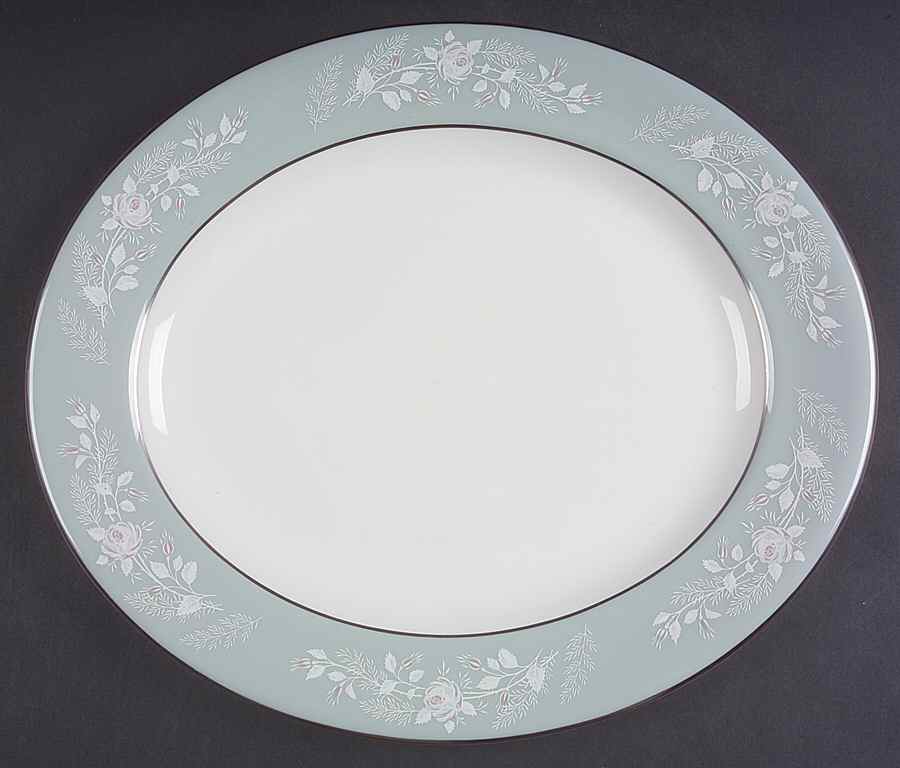 Bridal Rose 13" Oval Serving Platter by Royal Worcester-1