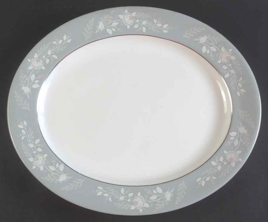 Bridal Rose 15" Oval Serving Platter by Royal Worcester-1